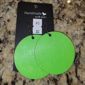 Custom Wood Earrings with Nickel-Free Backing | Handmade circle Jewelry